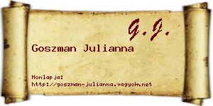 Goszman Julianna névjegykártya
